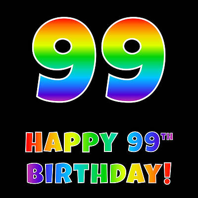 [ Thumbnail: Happy 99th Birthday - Multicolored Rainbow Spectrum Gradient Jigsaw Puzzle ]