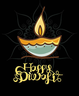 Wall Art - Digital Art - Happy Diwali T Shirt by Flippin Sweet Gear