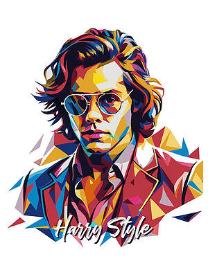 Wall Art - Digital Art - Harry Style #2 in WPAP Pop Art by Vector Artnesia