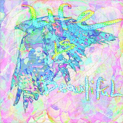 Wall Art - Mixed Media - Hawk abstract by David McKinney
