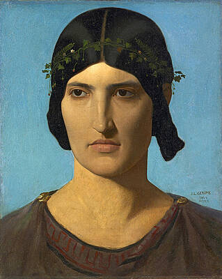 Head of an Italian Woman Print by Jean-Leon Gerome