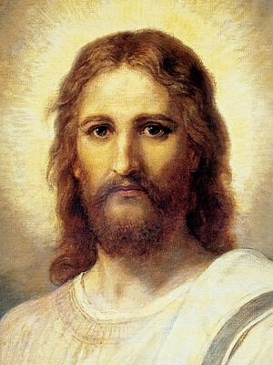 Wall Art - Painting - Head of Christ by Heinrich Hofmann