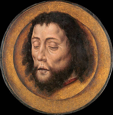 Head of Saint John the Baptist on a Charger Print by Aelbrecht Bouts