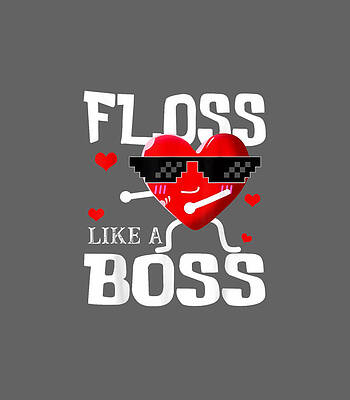 Heart Floss Like A Boss Valentines Day Boys Kids Flossing Boss Day by Noor5Avarr