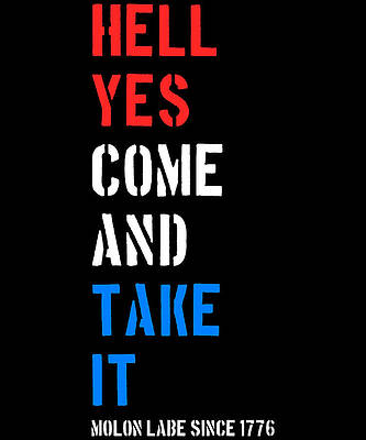 Wall Art - Digital Art - Hell Yes Come and Take Molon Labe by Flippin Sweet Gear