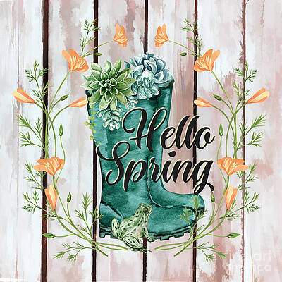 Wall Art - Digital Art - Hello Spring Frog by Tina Mitchell