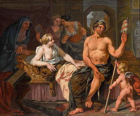 Hercules And Omphale Print by Nicolaas Verkolje