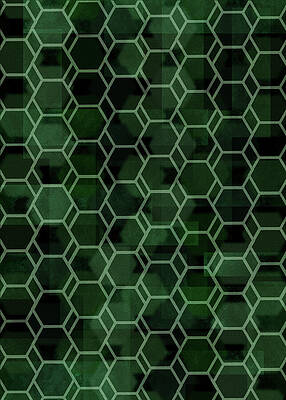 Wall Art - Digital Art - Hexagonal Abstract Pattern by Andrew Hitchen