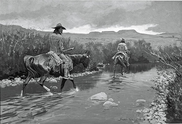 Hiding the Trail Print by Frederic Remington