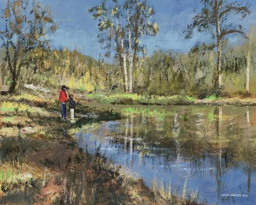 Wall Art - Painting - High Falls State Park  by Larry Whitler