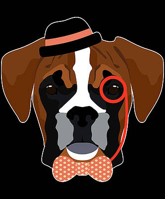 Wall Art - Digital Art - Hipster Boxer Dog by Flippin Sweet Gear