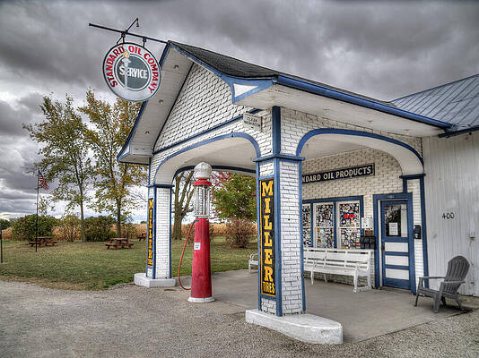 Wall Art - Photograph - Historic Standard Oil Station on Route 66 in Odell, Illinois by Kristia Adams