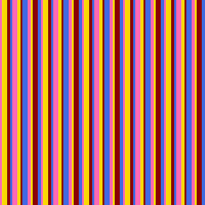 [ Thumbnail: Hot Pink, Yellow, Dark Red, and Royal Blue Colored Stripes Pattern Acrylic Print ]