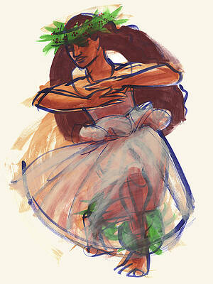 Wall Art - Painting - Hula Waimea by Judith Kunzle