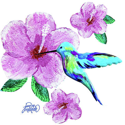 Hummingbird and Flowers by Jan Marvin Hummingbird and Flowers by Jan Marvin