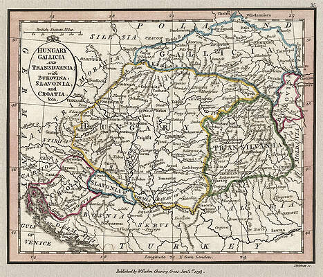 Hungary Historical Map 1798 by Phil Cardamone Hungary Historical Map 1798 by Phil Cardamone