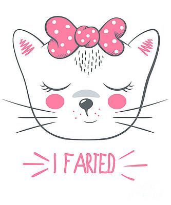 Wall Art - Digital Art - I Farted Funny Cat by Flippin Sweet Gear