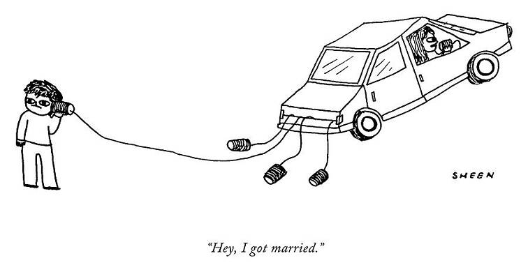 Wall Art - Drawing - I Got Married by Justin Sheen