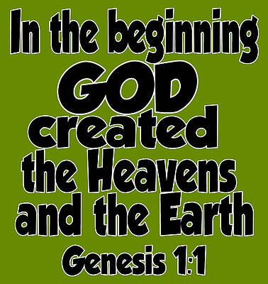 In The Beginning God Created The Heavens And The Earth Digital Art By Bible Apparel