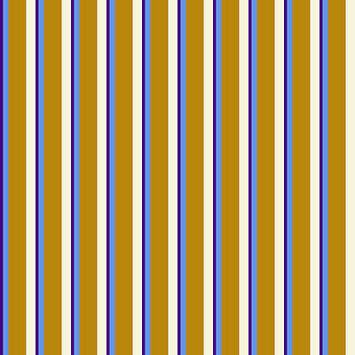[ Thumbnail: Indigo, Cornflower Blue, Dark Goldenrod, and Beige Colored Striped Pattern Acrylic Print ]