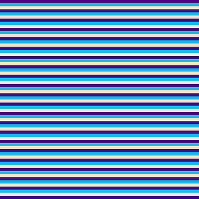 [ Thumbnail: Indigo, Deep Sky Blue, and Bisque Colored Lined/Striped Pattern Poster ]
