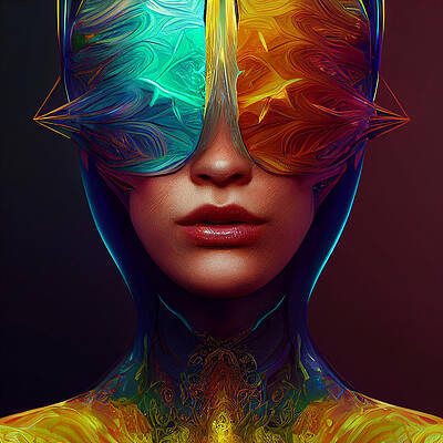 Infinite Unfolding Geometric Chaotic Evolving Forms Of Color And Lines by Hujhi Chen