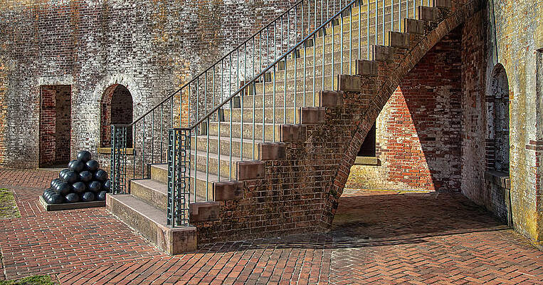 Wall Art - Photograph - Inside Fort Macon - Atantic Beach North Carolina by Bob Decker