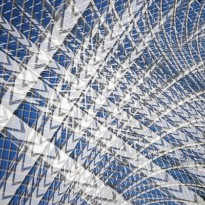 Intricate Geometric Pattern on Building Wall Art