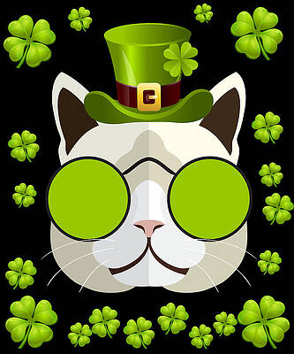 Wall Art - Digital Art - Irish Leprechaun Cat by Flippin Sweet Gear
