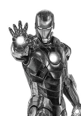 Wall Art - Drawing - Iron Man 2022 by Paul Stowe