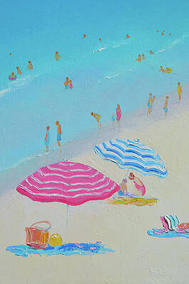 Wall Art - Painting - Hamptons beach art - It felt like summer in The Hamptons by Jan Matson