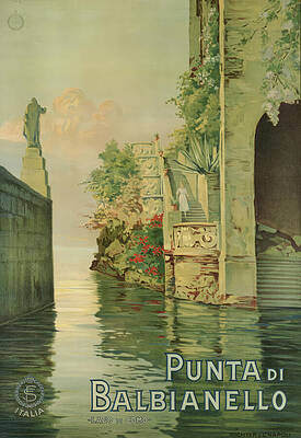 Wall Art - Painting - Italy Punta di Balbianello Vintage Travel Poster by Vintage Travel Poster