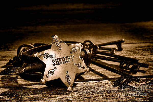 Wall Art - Photograph - Jailer Tools - Sepia by American West Legend