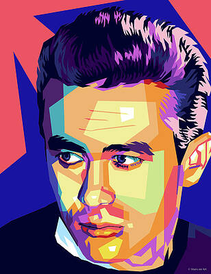 Wall Art - Mixed Media - James Dean illustration by Retro Movie Posters