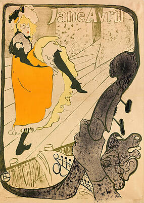Wall Art - Painting - Jane Avril. Date/Period 1893. Print. Color lithograph Color lithograph. by Henri de Toulouse-Lautrec