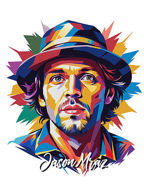 Wall Art - Digital Art - Jason Mraz #1 in WPAP Pop Art by Vector Artnesia