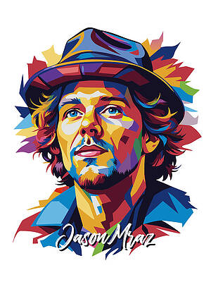 Wall Art - Digital Art - Jason Mraz #2 in WPAP Pop Art by Vector Artnesia