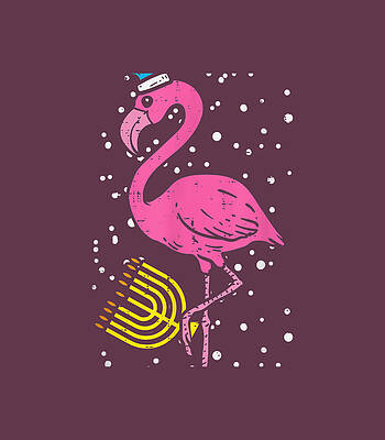 Jewish Flamingo Menorah Bird Lover Hanukkah Chanukah by Wojciech4Ellie