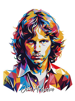 Wall Art - Digital Art - Jim Morrison #2 in WPAP Pop Art by Vector Artnesia