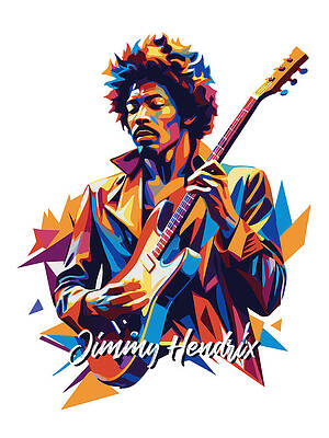 Wall Art - Digital Art - Jimmy Hendrix #2 in WPAP Pop Art by Vector Artnesia