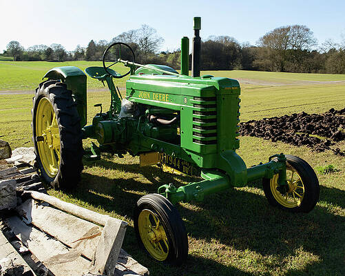 Wall Art - Photograph - John Deere BW tractor by Flees Photos