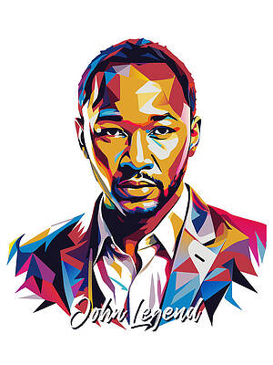 Wall Art - Digital Art - John Legend #2 in WPAP Pop Art by Vector Artnesia