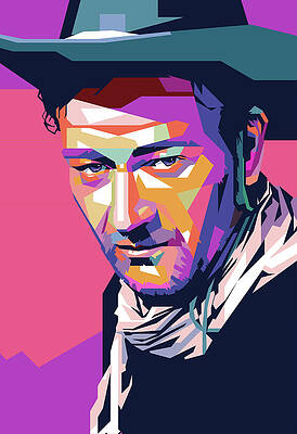 Wall Art - Digital Art - John Wayne 2 by Retro Movie Posters