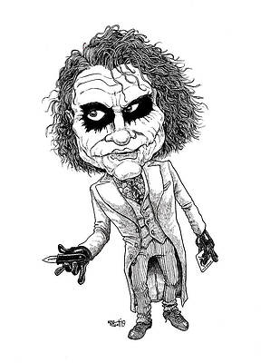 Wall Art - Drawing - Joker by Mike Scott