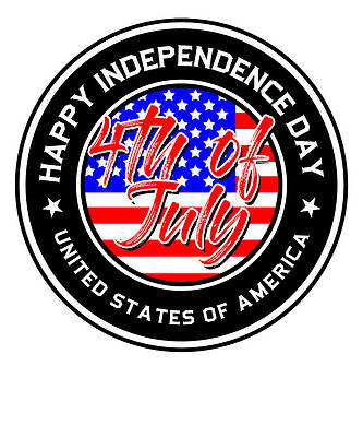 Wall Art - Drawing - July 4th Happy Independence Day United States of America by Kanig Designs