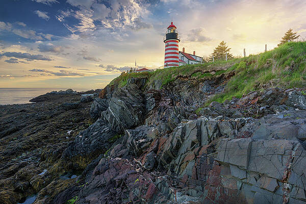 Wall Art - Photograph - June Evening at West Quoddy Head Lighthouse by Kristen Wilkinson