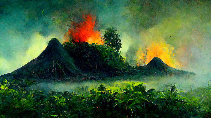 Jungle Volcano by Mark Bennett