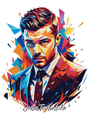 Wall Art - Digital Art - Justin Timberlake #2 in WPAP Pop Art by Vector Artnesia