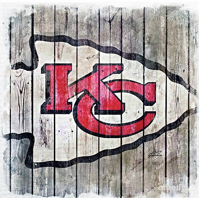 Kansas City Chiefs Wood Watercolor by CAC Graphics Kansas City Chiefs Wood Watercolor by CAC Graphics