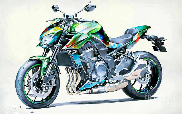 Kawasaki Motorcycle Paintings for Sale (Page #4 of 14) - Fine Art America